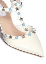 Detail View -Click To Enlarge 'Star Studded' cabochon patent leather pumps