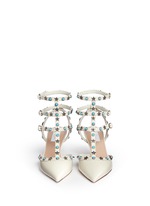 Front View -Click To Enlarge 'Star Studded' cabochon patent leather pumps