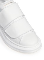 Detail View -Click To Enlarge Chunky outsole suede trim leather sneakers
