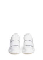 Front View -Click To Enlarge Chunky outsole suede trim leather sneakers