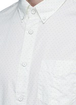 Detail View -Click To Enlarge Neon dot scratched button Oxford shirt