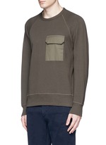 Front View -Click To Enlarge 'Aviator' flap pocket sweatshirt