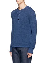 Front View -Click To Enlarge 'Garrett' Merino wool Henley shirt