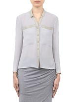 Helmut Lang&nbsp;Leather-trim blouse