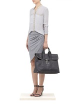 Helmut Lang&nbsp;Leather-trim blouse