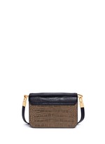 Back View -Click To Enlarge 'Prisma' small croc lizard embossed sling crossbody bag