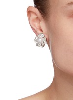 Figure View -Click To Enlarge Crystal pavé flower stud earrings