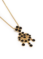 Detail View -Click To Enlarge Cabochon swing pendant necklace