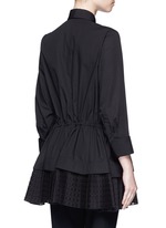 Back View -Click To Enlarge 'Vienne' geometric cutout plissé pleat drawstring shirt