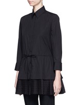 Front View -Click To Enlarge 'Vienne' geometric cutout plissé pleat drawstring shirt