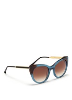 Figure View -Click To Enlarge 'Bunny' matte temple acetate cat eye sunglasses