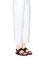 Figure View -Click To Enlarge 'Figulous' leather strap hinged slingback sandals
