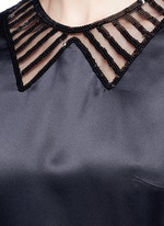 Detail View -Click To Enlarge Sequin mesh insert waist tie dress