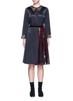 Main View -Click To Enlarge Sequin mesh insert waist tie dress