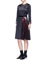 Figure View -Click To Enlarge Sequin mesh insert waist tie dress