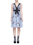Main View - Click To Enlarge Main View - Click To Enlarge - Marc Jacobs - Flocked floral print gingham poplin bow dress