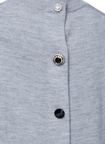 Detail View -Click To Enlarge Jewel button back wool sweater