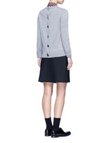 Figure View -Click To Enlarge Jewel button back wool sweater