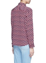 Back View -Click To Enlarge Neck tie diamond print silk shirt