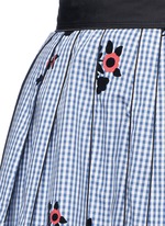 Detail View -Click To Enlarge Floral gingham print flare skirt