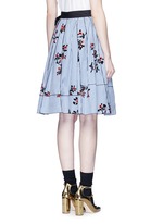 Back View -Click To Enlarge Floral gingham print flare skirt