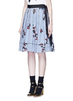 Front View -Click To Enlarge Floral gingham print flare skirt