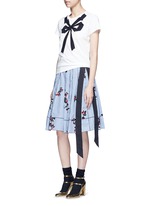 Figure View -Click To Enlarge Floral gingham print flare skirt