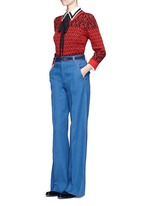 Figure View -Click To Enlarge Wide leg denim pants