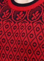 Detail View -Click To Enlarge Intarsia wool blend knit sweater