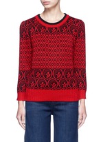 Main View -Click To Enlarge Intarsia wool blend knit sweater