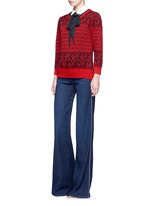 Figure View -Click To Enlarge Intarsia wool blend knit sweater