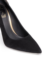 Detail View -Click To Enlarge 'Deollette' crystal faux pearl embellished suede pumps