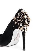 Detail View -Click To Enlarge 'Deollette' crystal faux pearl embellished suede pumps