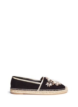Main View - Click To Enlarge Main View - Click To Enlarge - René Caovilla - Floral embellished suede espadrilles