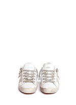 Front View -Click To Enlarge 'Superstar' limited edition metallic crystal distressed leather sneakers