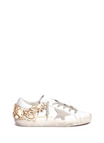 Main View -Click To Enlarge 'Superstar' limited edition metallic crystal distressed leather sneakers