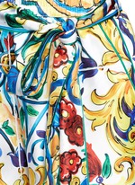 Detail View -Click To Enlarge Belted maiolica print silk shorts