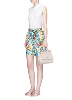 Figure View -Click To Enlarge Belted maiolica print silk shorts