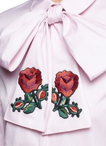 Detail View -Click To Enlarge Floral embroidered scarf Oxford shirt