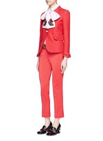 Figure View -Click To Enlarge Floral embroidered scarf Oxford shirt