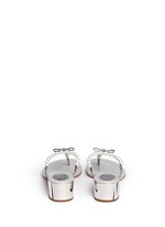 Back View -Click To Enlarge Faux pearl crystal T-strap sandals