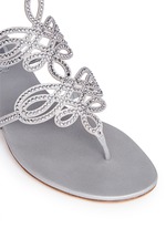 Detail View -Click To Enlarge Strass pavé cutout satin sandals