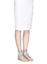Figure View -Click To Enlarge Strass pavé cutout satin sandals