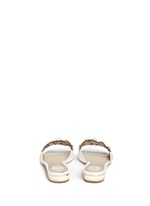 Back View -Click To Enlarge Strass pearl appliqué leather slide sandals