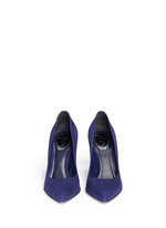 Front View -Click To Enlarge Strass trim suede pumps