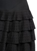 Detail View -Click To Enlarge 'Vienne' geometric perforated plissé pleat skirt