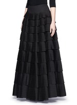 Front View -Click To Enlarge 'Vienne' geometric perforated plissé pleat skirt