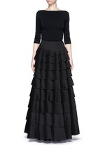 Figure View -Click To Enlarge 'Vienne' geometric perforated plissé pleat skirt