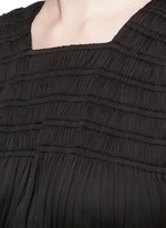 Detail View -Click To Enlarge Shirred ruche strappy cropped top