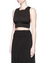 Front View -Click To Enlarge Shirred ruche strappy cropped top